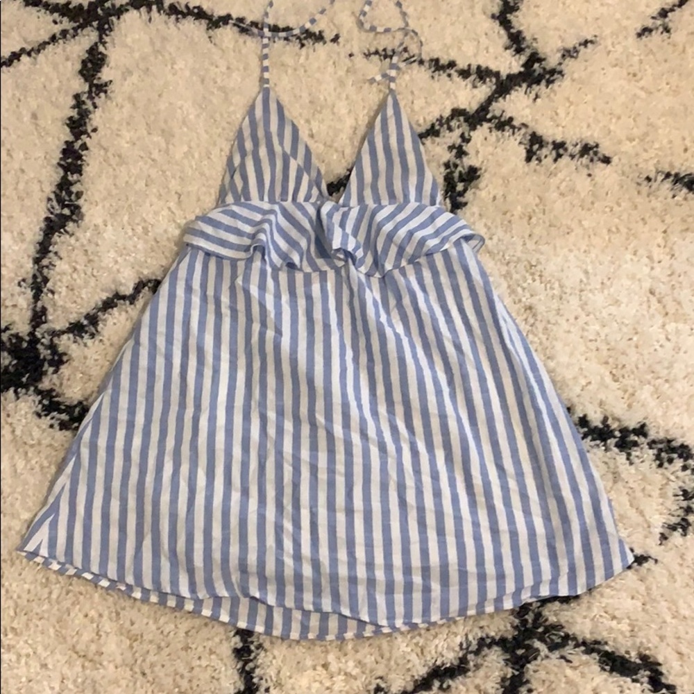 Shrub Blue&White Stripe Sun Mini Dress